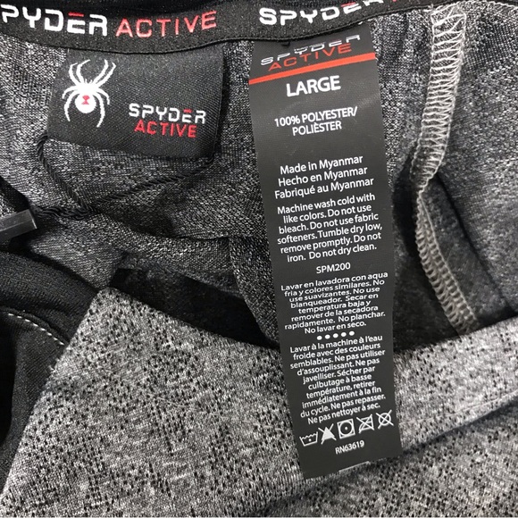 Spyder Active Charcoal/Black Quick Dry Short Sleeve T-Shirt - Picture 8 of 8